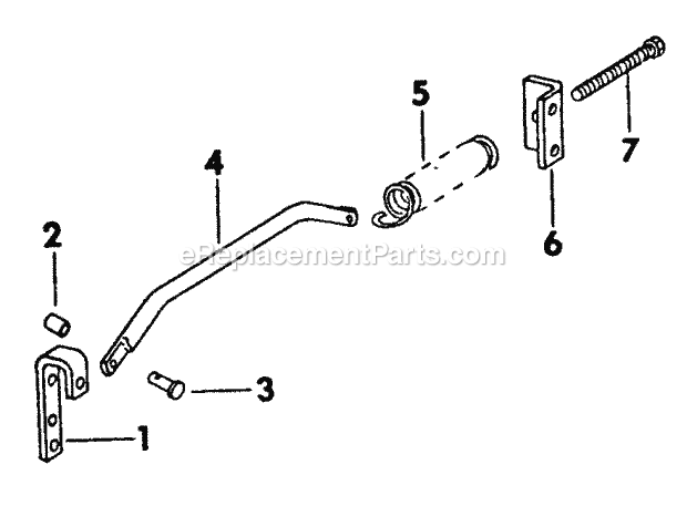 Implement Handle Helper Spring Diagram and Parts List for 128 2050045U, 2050217U, 2050218U Cub Cadet Lawn Tractor